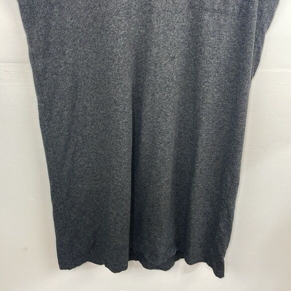 Madewell Heather Gray Knit Dress Shirt Strapless size Large 100% Cotton - Picture 3 of 13